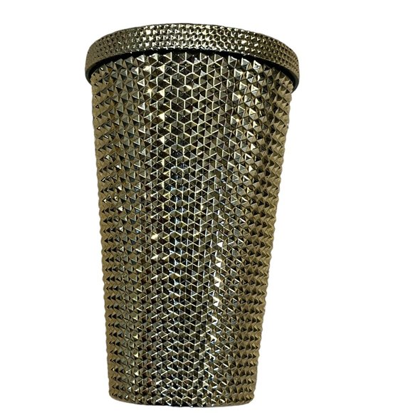 STARBUCKS New Grande Holiday 2022 Gold Bling Metallic Chrome Studded Tumbler - Picture 6 of 9